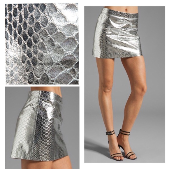 Milly Mirrored Python Mini Skirt - Picture 1 of 15